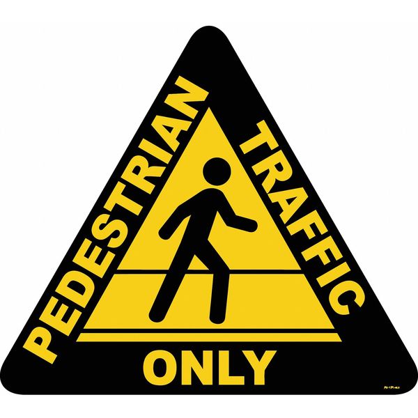 Anti-Slip Floor Sign, 15 in H, 15 in W, Vinyl, Triangle, English, FS-15T-402