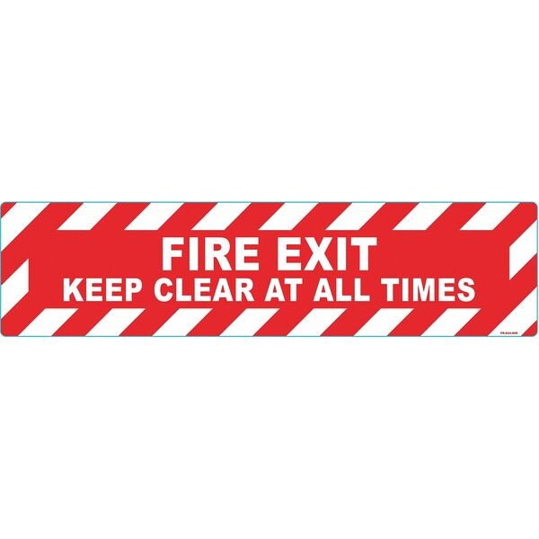 Floor Sign, 6 in H, 24 in W, Vinyl, Horizontal Rectangle, English, FS-624-906