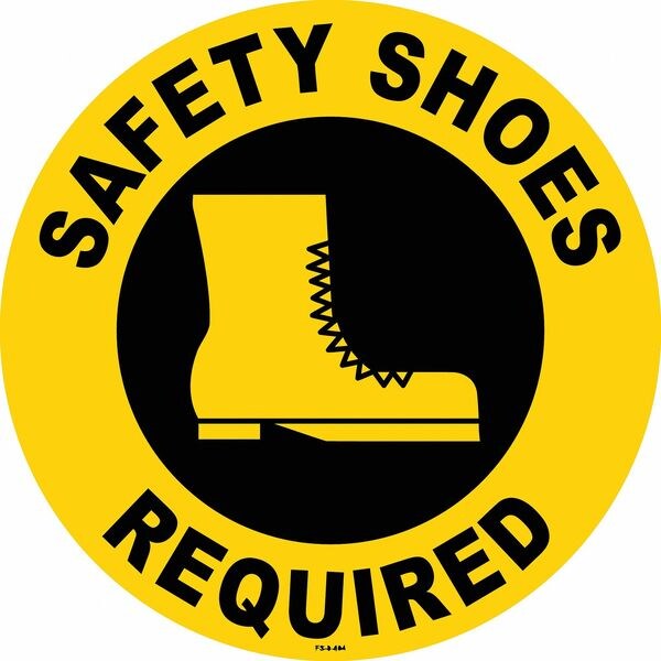 Anti-Slip Floor Sign, 8 in H, 8 in W, Vinyl, Circle, English, FS-8-804