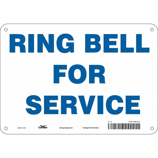 Safety Sign, 7 in Height, 10 in Width, Aluminum, Vertical Rectangle, English, 485M86