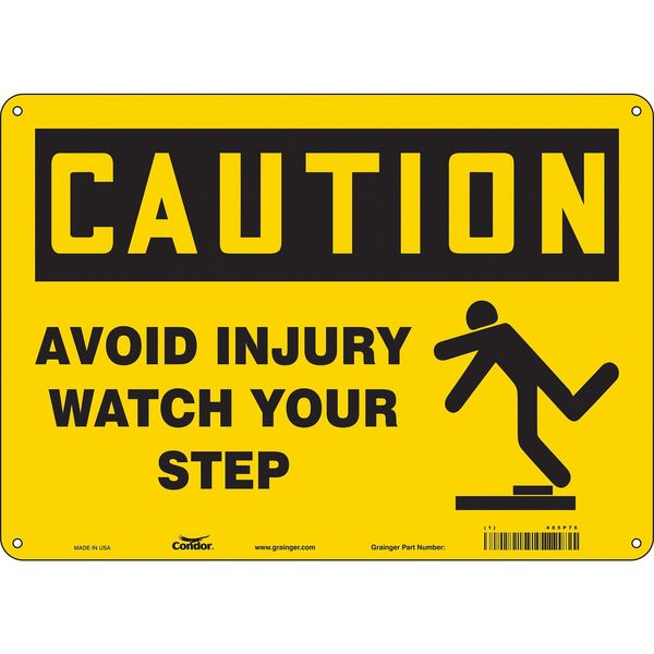 Safety Sign, 10 in Height, 14 in Width, Aluminum, Horizontal Rectangle, English, 485P76