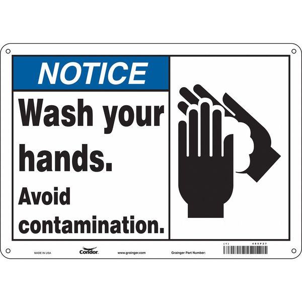 Safety Sign, 10 in Height, 14 in Width, Aluminum, Horizontal Rectangle, English, 485P27