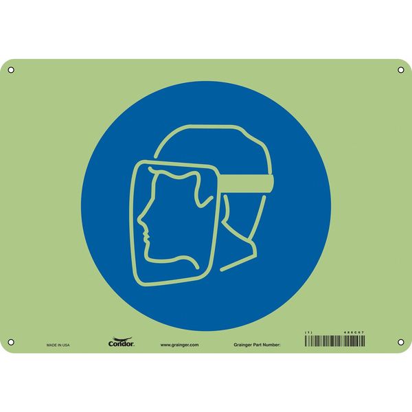 Safety Sign, 10 in Height, 14 in Width, Polyethylene, Square, English