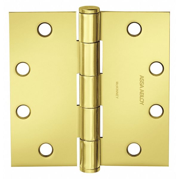 4 in W x Bright Brass Five Knuckle Hinge
