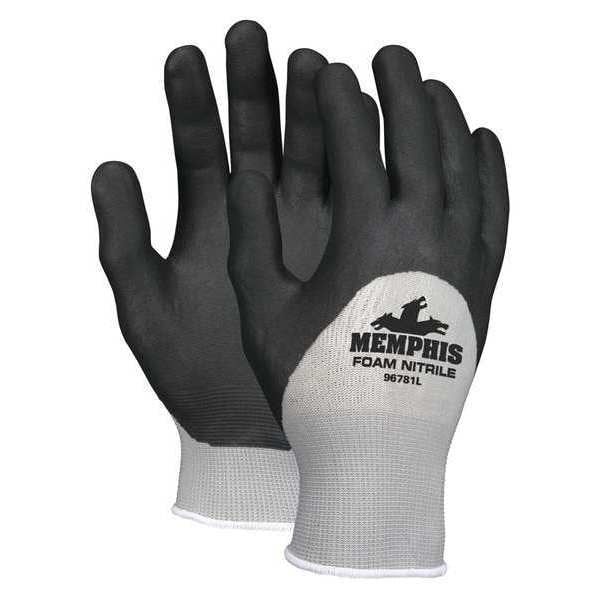 Foam Nitrile Coated Gloves, 3/4 Dip Coverage, Gray, M, PR