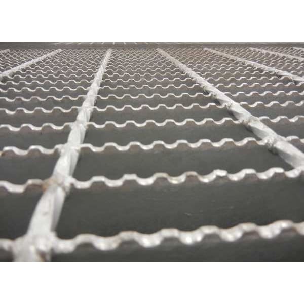 Bar Grating, Serrated, 24 in L, 24 in W, 1.5 in H, Black Painted Steel Finish
