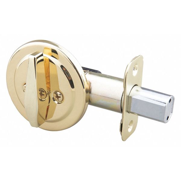 Deadbolt, For Key Door, Brass Finish