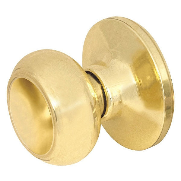 Knob Lockset, Rusk Style, Polished Brass