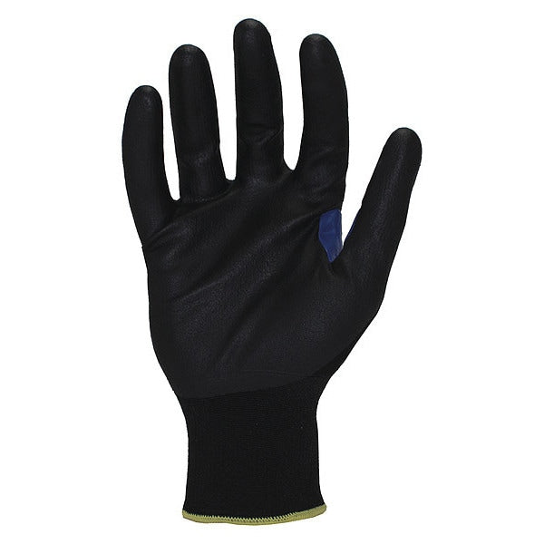Foam Nitrile Coated Gloves, Palm Coverage, Black, XS, PR