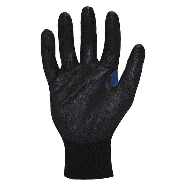 Polyurethane Coated Gloves, Palm Coverage, Black, XS, PR