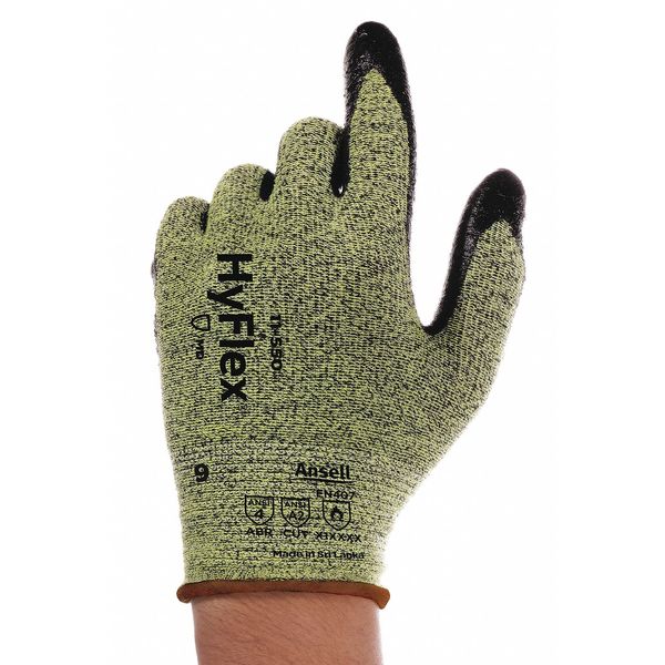 Cut Resistant Coated Gloves, A2 Cut Level, Nitrile, 9, 1 PR