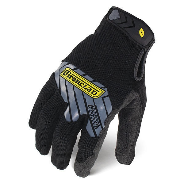 Mechanics Touchscreen Gloves, XL, Black/Silver, Single Layer, Polyester