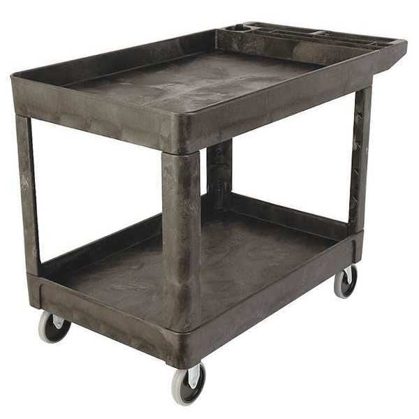 Flat Handle 2-Shelf Utility Cart, 500 lbs. Capacity