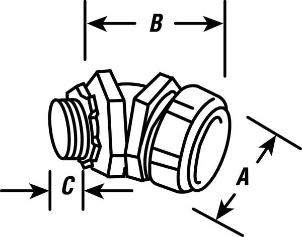 Noninsulated Connector, 1-1/4 In., 45 Deg