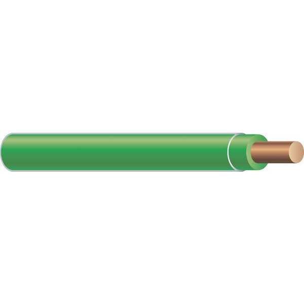 Building Wire, THHN, 10 AWG, 2,500 ft, Green, Nylon Jacket, PVC Insulation