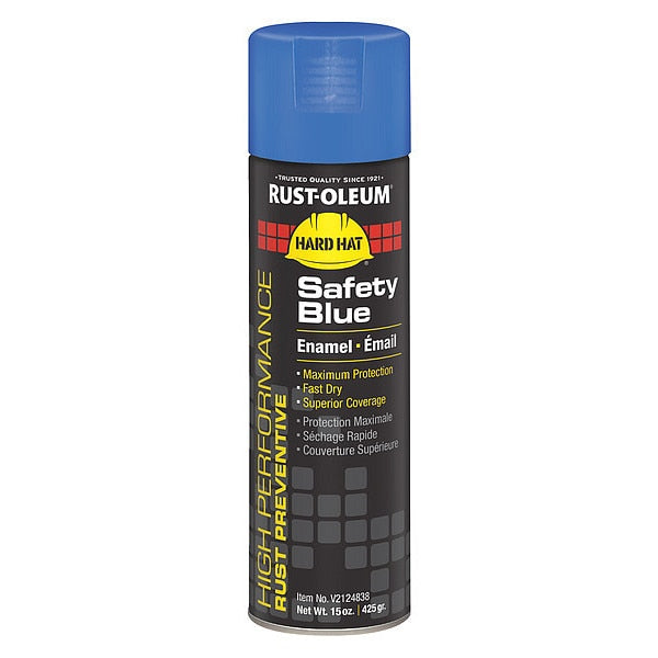 Rust Preventative Spray Paint, Safety Blue, Gloss, 15 oz