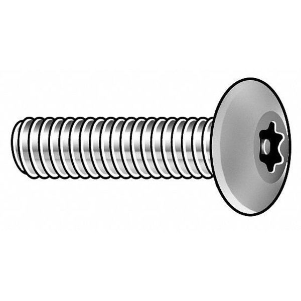 #10-24 x 1-1/2 in Torx Button Tamper Resistant Screw, Steel, Black Oxide Finish, 25 PK
