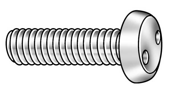 #10-32 x 1-1/2 in Spanner Pan Tamper Resistant Screw, 18-8 Stainless Steel, Plain Finish, 25 PK