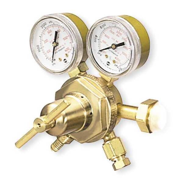Gas Regulator, Single Stage, CGA-580, 500 psi, Use With: Inert