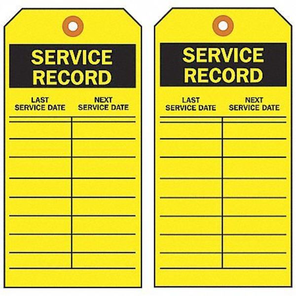 HVAC Fl Replacement Rcd Tag, Bk/Yel, PK10
