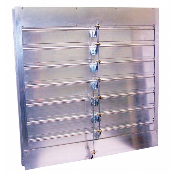 Combo Louver Damper, Adj, 41-1/2 H, Alum