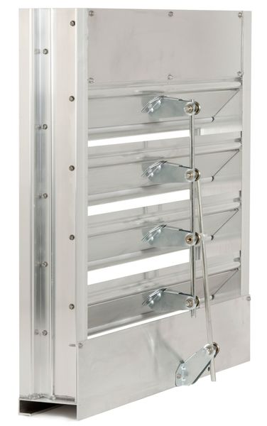 Combo Louver Damper, Adj, 23-1/2 H, Alum