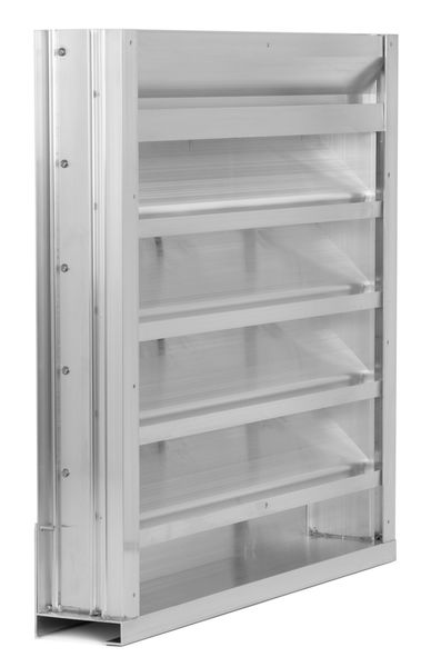Combo Louver Damper, Adj, 23-1/2 H, Alum