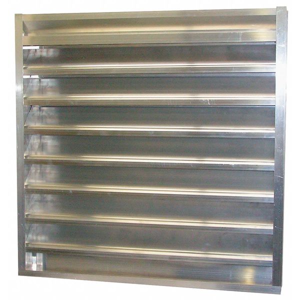 Combo Louver Damper, Adj, 23-1/2 H, Alum