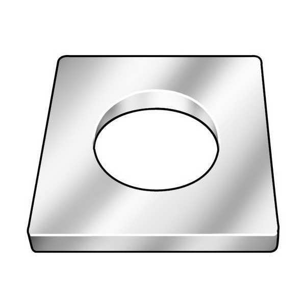 Square Washer, Fits Bolt Size 5/8 in Low Carbon Steel, Galvanized Finish