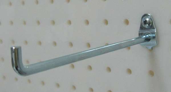 Single Rod Pegboard Hook, 6 In, PK10