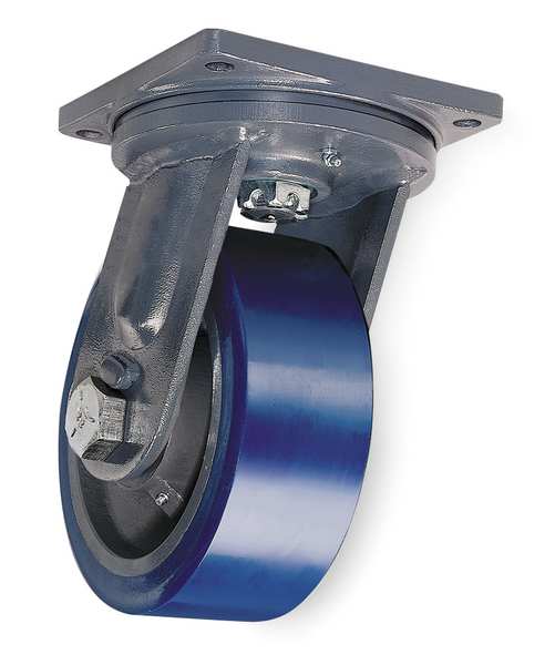 Plate Caster, Swivel, Poly, 12 in., 6000 lb.