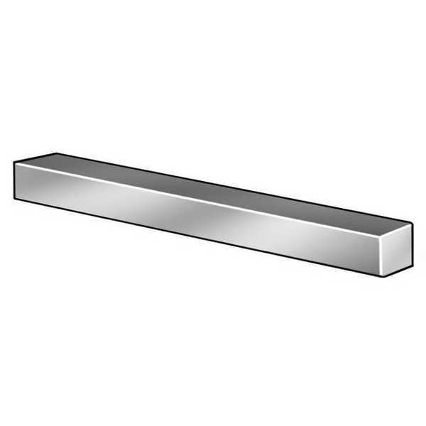 Undersized Key Stock, Carbon Steel, Zinc Plated, 72 in L, 5/16 in W, 5/16 in H