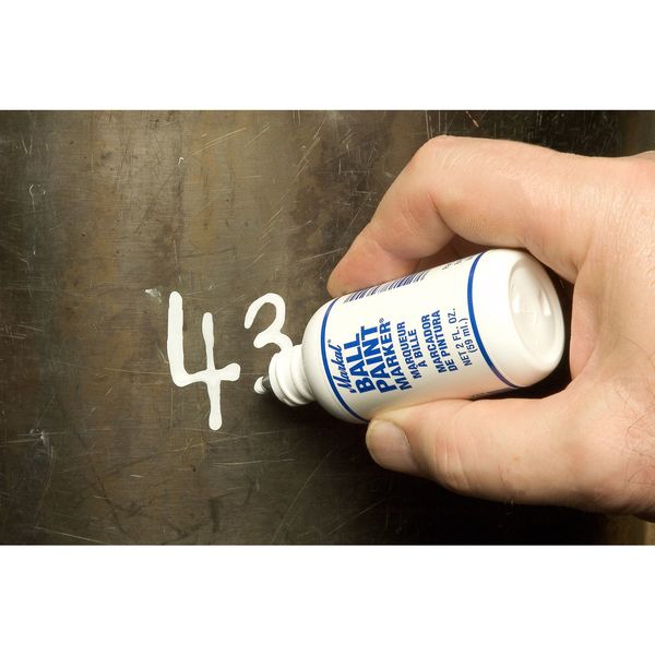 Permanent Ball Paint Marker, Medium Tip, White Color Family, Paint