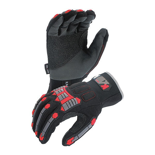 Mechanics Gloves, 2XL, Black/Red