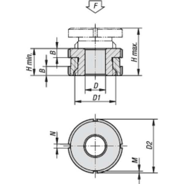 Leveling Set, Low Version, D=4, 5 Carbon Steel, D2= 25