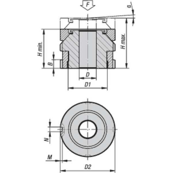 Leveling Set With Spherical Washer, D=17, 5 Carbon Steel, D2= 58
