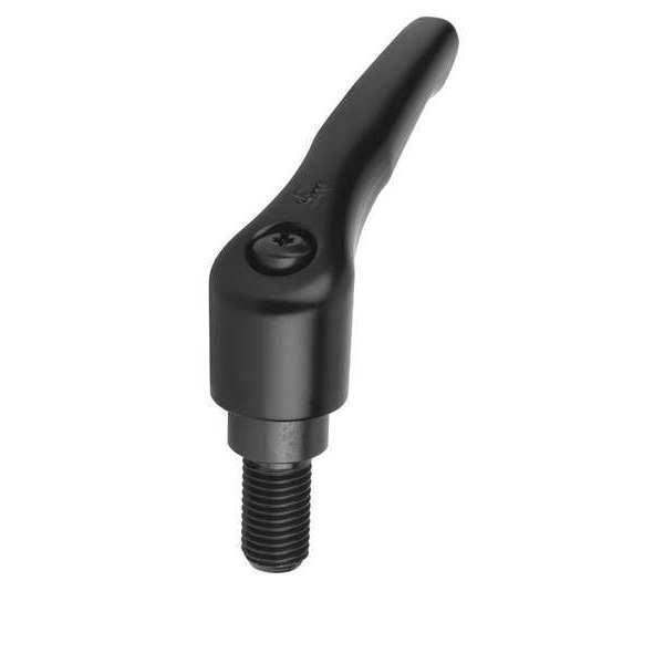 Adjustable Handle, Modern Design, Sz. 0, 8-32X45, Die Cast Zinc Black Satin, Comp: Steel
