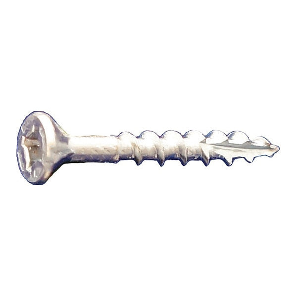 Wood Screw, #8, 1-1/2 in, Zinc Plated Low Carbon Steel Flat Head Phillips Drive, 5000 PK