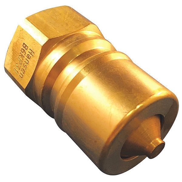 Hydraulic Quick Connect Hose Coupling, Brass Body, Push-to-Connect Lock, 3/8