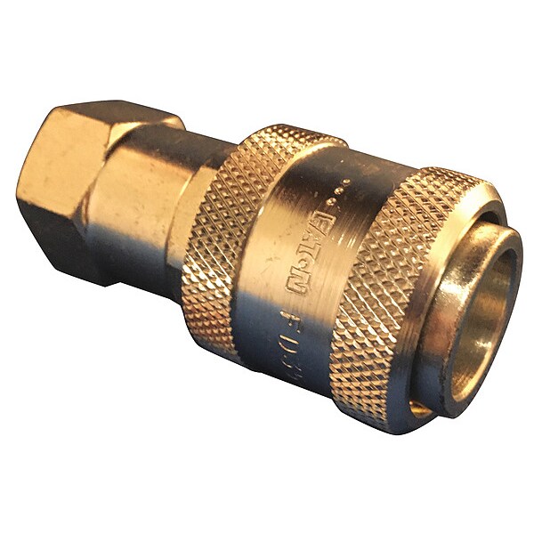Hydraulic Quick Connect Hose Coupling, Steel Body, Push-to-Connect Lock, 3/8