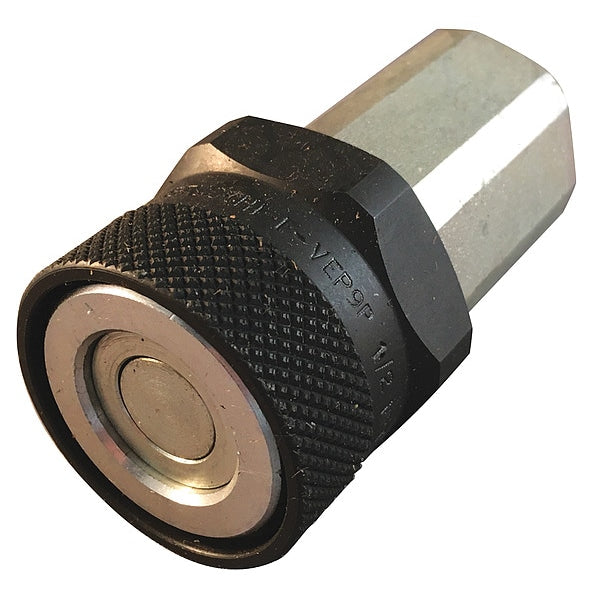 Hydraulic Quick Connect Hose Coupling, Steel Body, Push-to-Connect Lock, 3/4