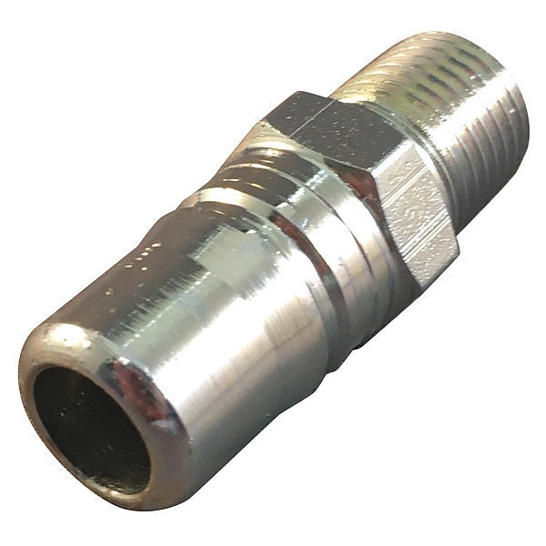 Hydraulic Quick Connect Hose Coupling, Steel Body, Push-to-Connect Lock, 1/4