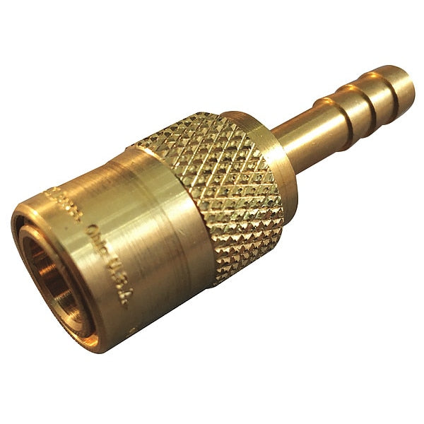 Hydraulic Quick Connect Hose Coupling, Brass Body, Push-to-Connect Lock, 1/4