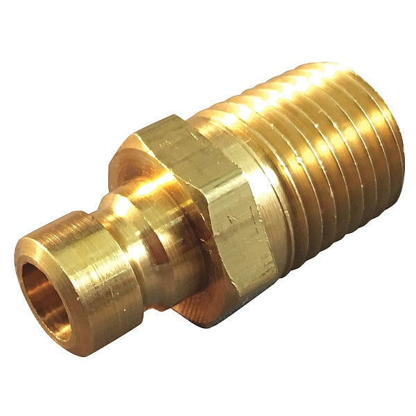 Hydraulic Quick Connect Hose Coupling, Brass Body, Push-to-Connect Lock, 1/8