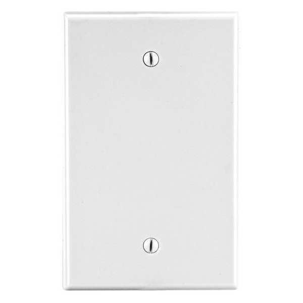 Blank Box Mount Wall Plate, Number of Gangs: 1 Plastic, Smooth Finish, White