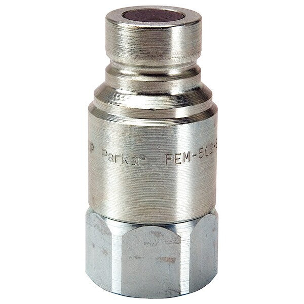 Hydraulic Quick Connect Hose Coupling, Steel Body, Push-to-Connect Lock, 1