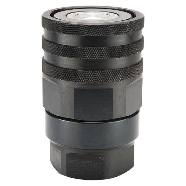 Hydraulic Quick Connect Hose Coupling, Steel Body, Thread-to-Connect Lock, 1-1/16