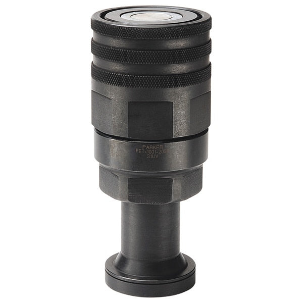 Hydraulic Quick Connect Hose Coupling, Steel Body, Thread-to-Connect Lock, 9/16