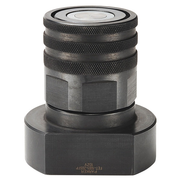 Hydraulic Quick Connect Hose Coupling, Steel Body, Thread-to-Connect Lock, 9/16