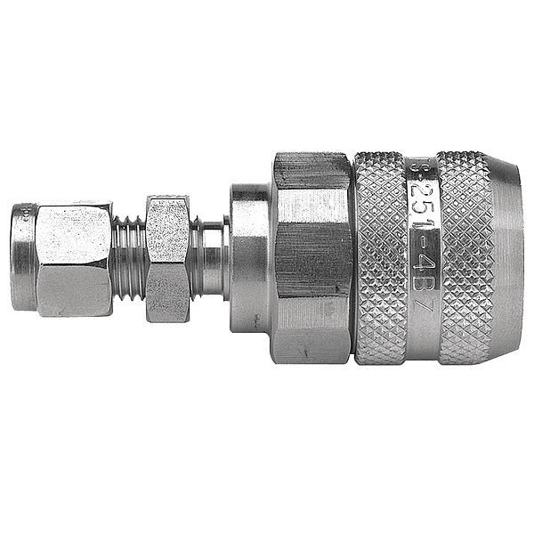 Hydraulic Quick Connect Hose Coupling, 316 Stainless Steel Body, Push-to-Connect Lock, FS Series